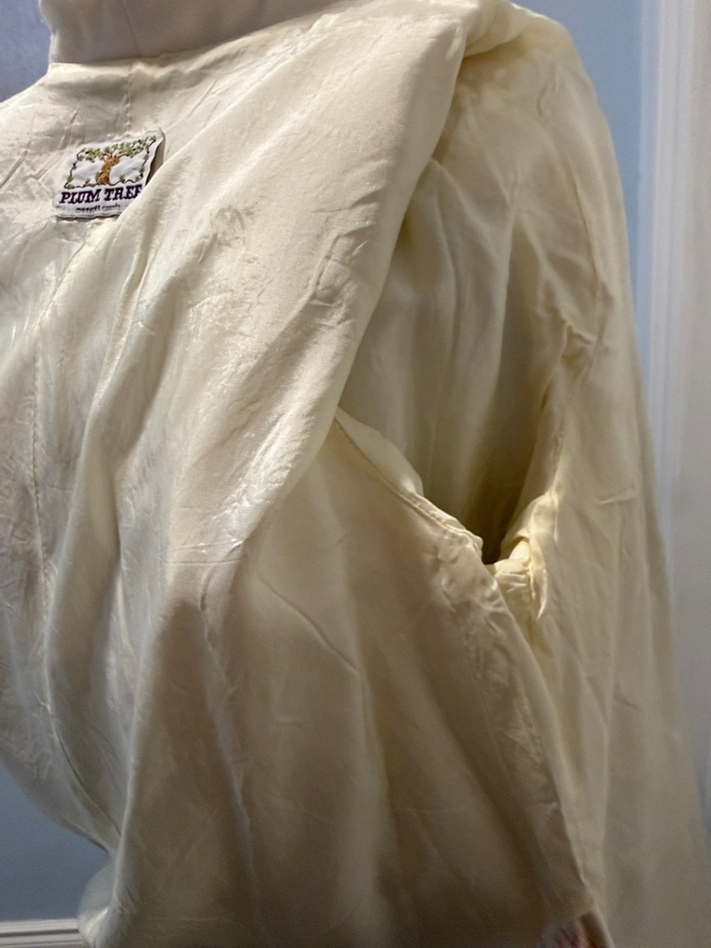 Vintage Women's Cream Single-Button Blazer-Faux Linen - Picture 8 of 8
